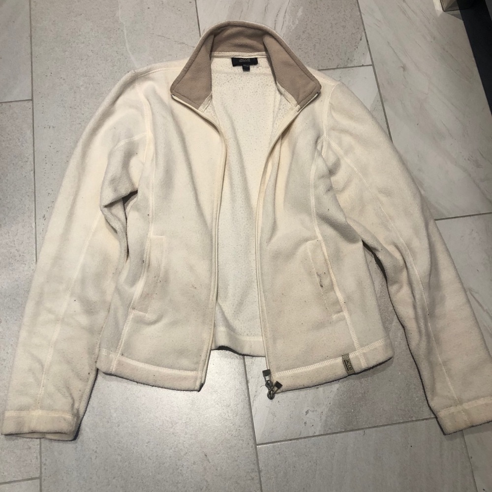 Jacob Cream Zip Up Fleece Sweater